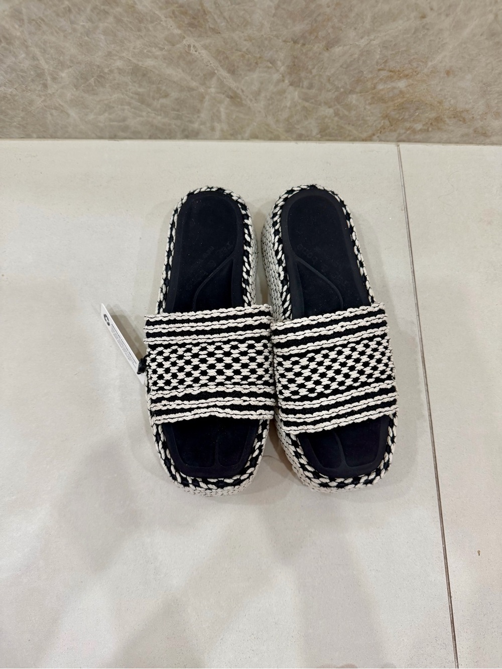 rag & bone Black and White Woven Platform Mules - Picture 5 of 5
